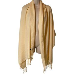 100% Cashmere Pashmina Solid Scarf Butter Yellow Soft Cozy Wedding Church